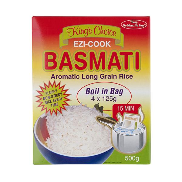 Kings Choice Basmati Rice Boil In Bag 4X125g 500g