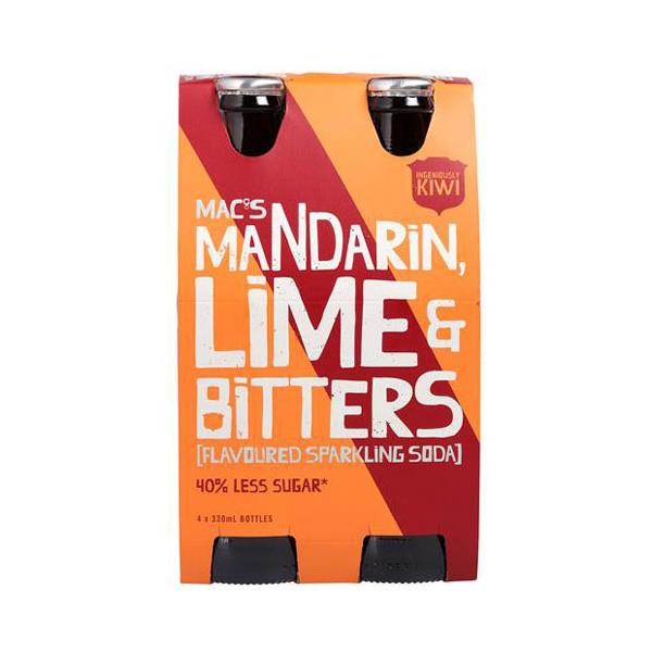 Macs Soft Drink Mandarin Lime & Bitters 1320ml (330ml x 4pk)