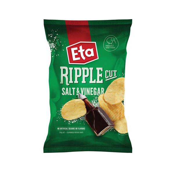 Eta Ripple Cut Potato Chips Salt & Vinegar 150g