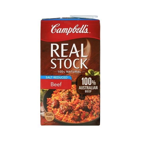 Campbells Real Stock Stock Beef Salt Reduced 1l