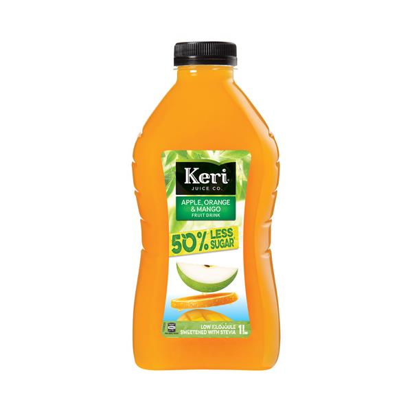 Keri 50% Less Sugar Fruit Drink Orange & Mango 1l