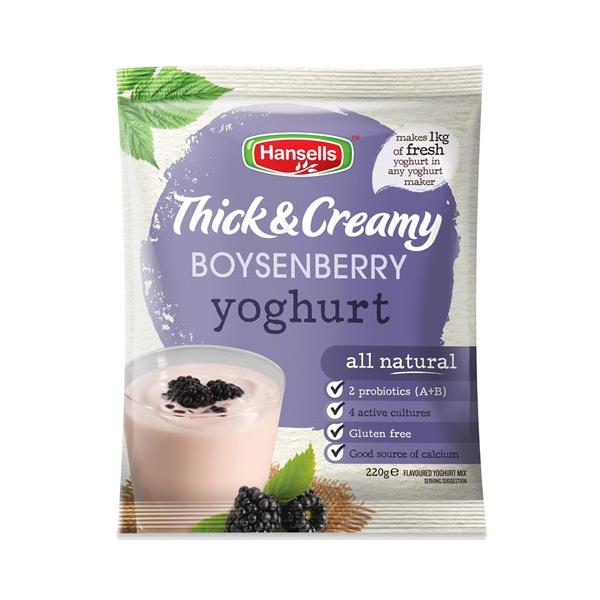 Hansells Thick & Creamy Yoghurt Base Boysenberry 220g