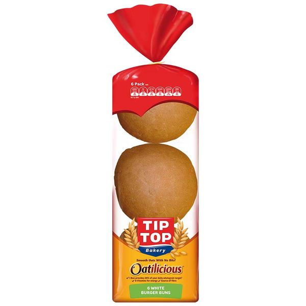 Tip Top Super Soft Burger Buns Hamburger Oatilicious 450g Prices FoodMe