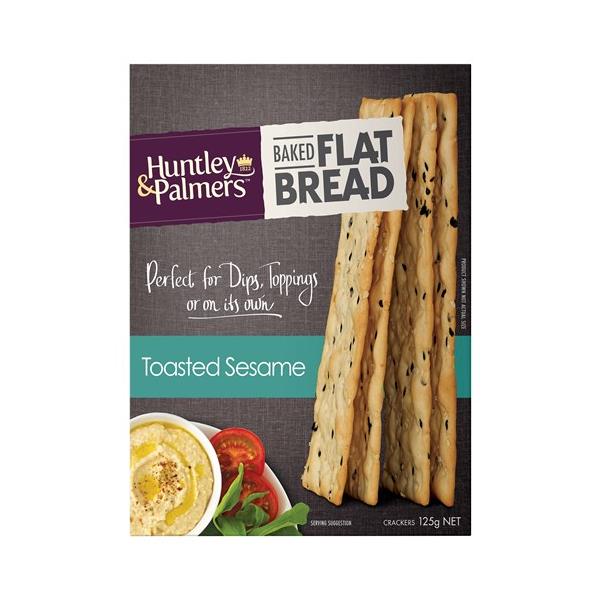 Huntley & Palmers Baked Flat Bread Toasted Seaseme 125g