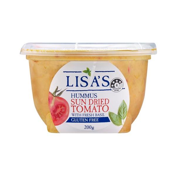 Lisa S Hummus Sundried Tomato 200g