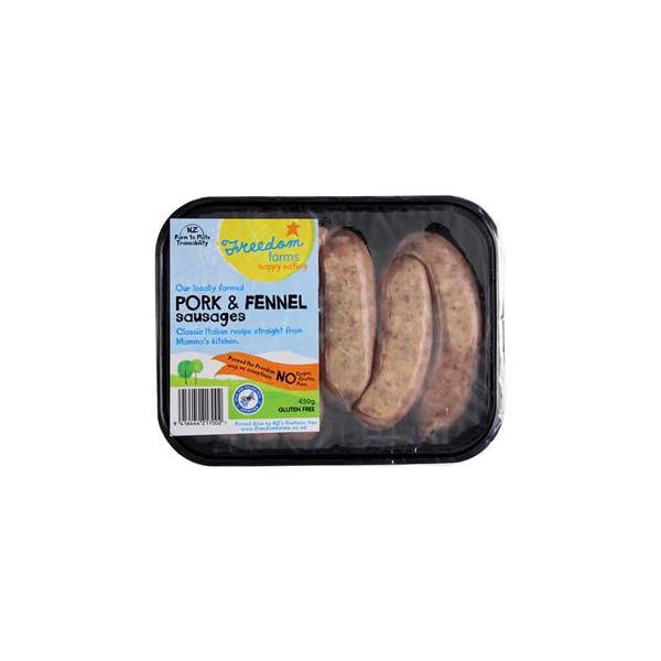 Freedom Farms Sausages Pork & Fennel prepacked 450g