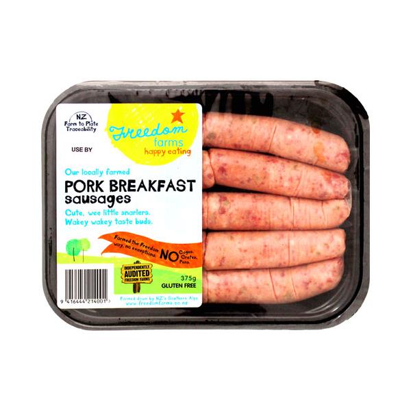 Freedom Farms Sausages Pork Breakfast prepacked 375g