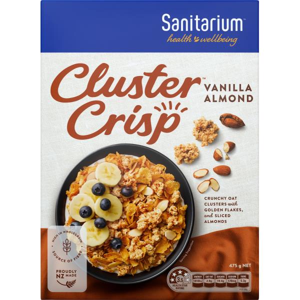 Sanitarium Cluster Crisp Cereal Vanilla Almond 475g