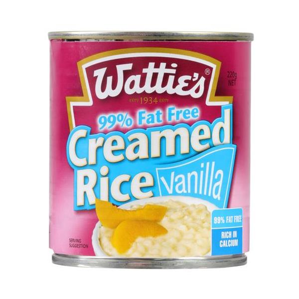 Wattie's Creamed Rice Vanilla 99% Fat Free 220g