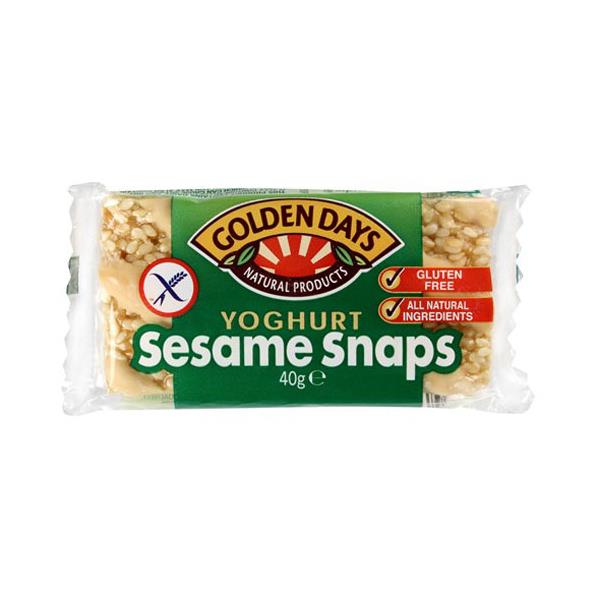 Golden Days Snack Bar Yoghurt Sesame Snap G/free 40g