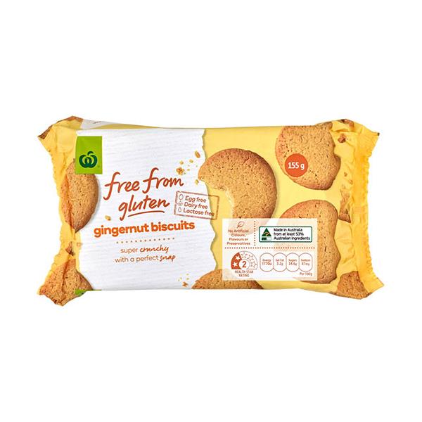 Free From Gluten Biscuits Gingernuts 155g