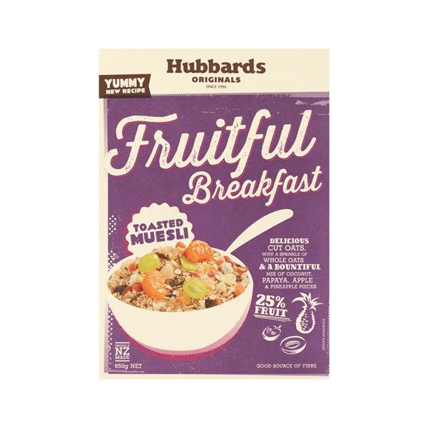 Hubbards Fruitful Breakfast Toasted Fruit Muesli box 650g