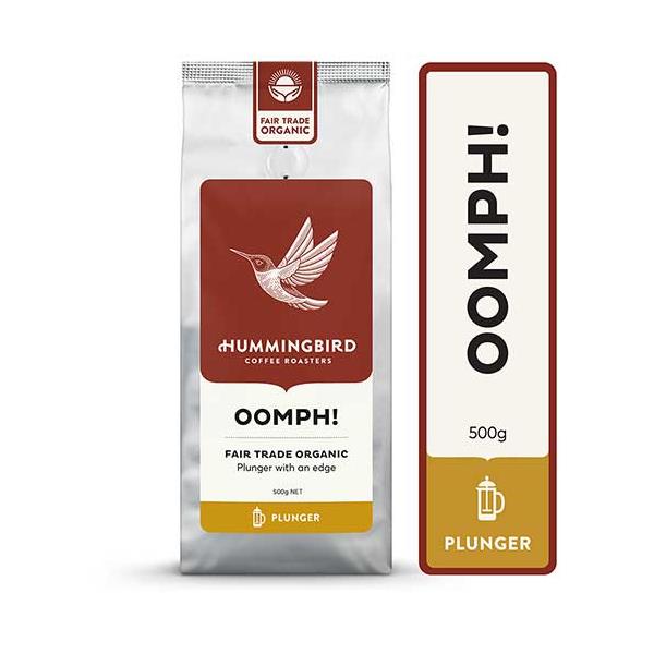 Hummingbird Oomph! Organic Plunger Grind Coffee 500g