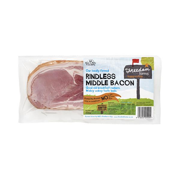 Freedom Farms Middle Bacon Rindless 200g