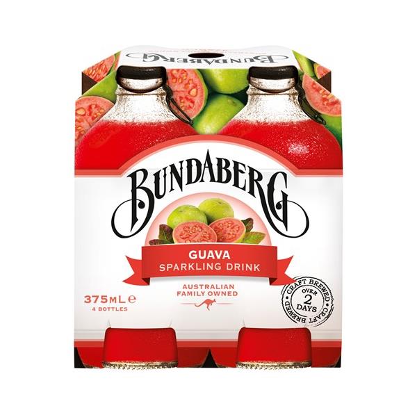 Bundaberg Soft Drink Sparkling Guava 1500ml (375ml x 4pk)