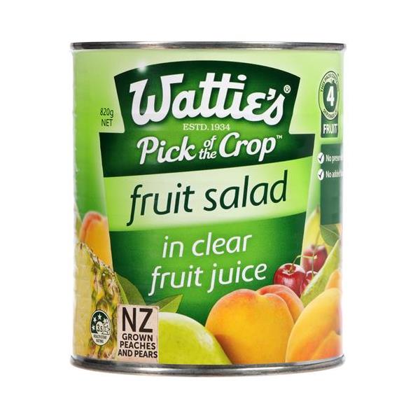 Wattie's Fruit Salad In Clear Juice 820g