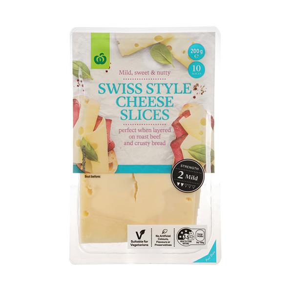 Countdown Cheese Slices Swiss 200g