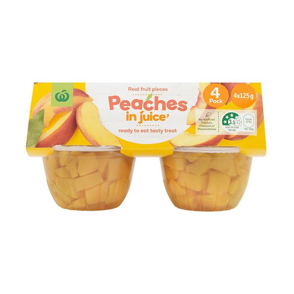 Countdown Fruit Snack Peaches In Juice 500g (125g x 4pk)