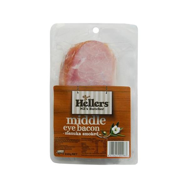 Hellers Middle Bacon Short Cut 250g