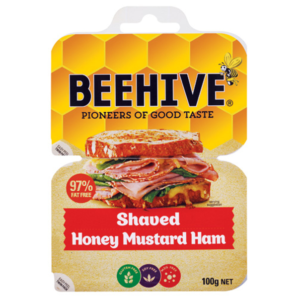 Beehive Ham Shaved Honey Mustard 2 x 50g packs 100g