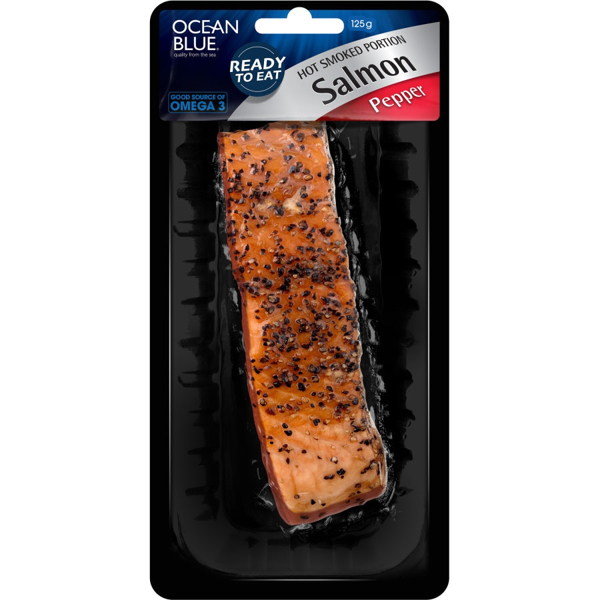 Ocean Blue Smoked Salmon Hot Smoked Pepper 125g