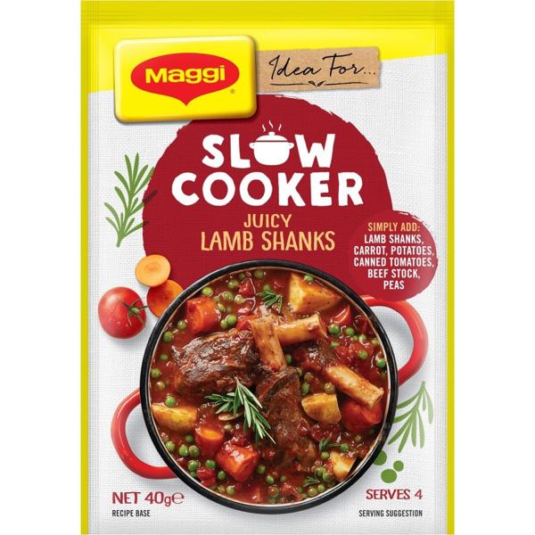 Maggi Slow Cooker Recipe Base Juicy Lamb Shanks 40g