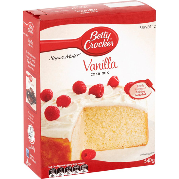 Betty Crocker Cake Mix Vanilla Cake 540g Prices - FoodMe