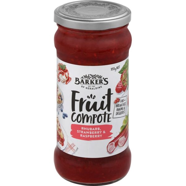 Barkers Fruit Compote Rhubarb Strawberry Raspberry 355g Prices FoodMe
