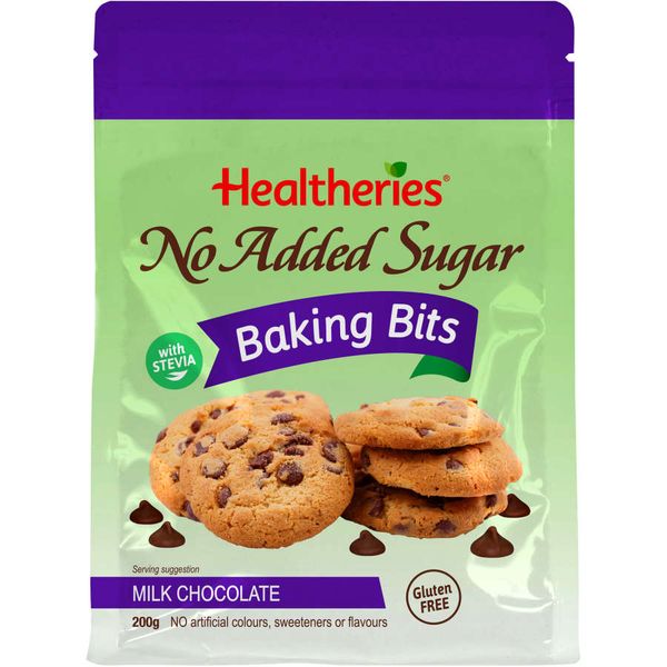Healtheries Baking Bits Milk Chocolate No Added Sugar 200g Prices FoodMe
