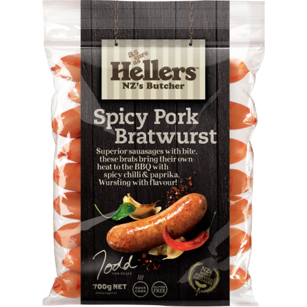 Hellers Spicy Pork Bratwurst Sausages 700g