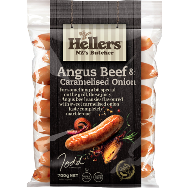 Hellers Angus Beef & Caramelised Onion Sausages 700g