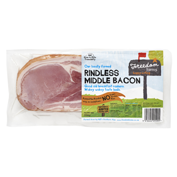 Freedom Farms Rindless Middle Bacon 200g