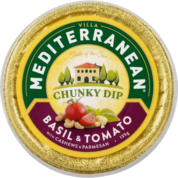 Mediterranean Basil & Tomato With Cashews & Parmesan Chunky Dip 135g