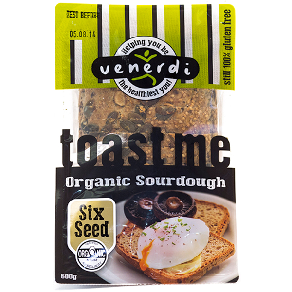 Venerdi Six Seed Gluten Free Organic Toast Bread 600g