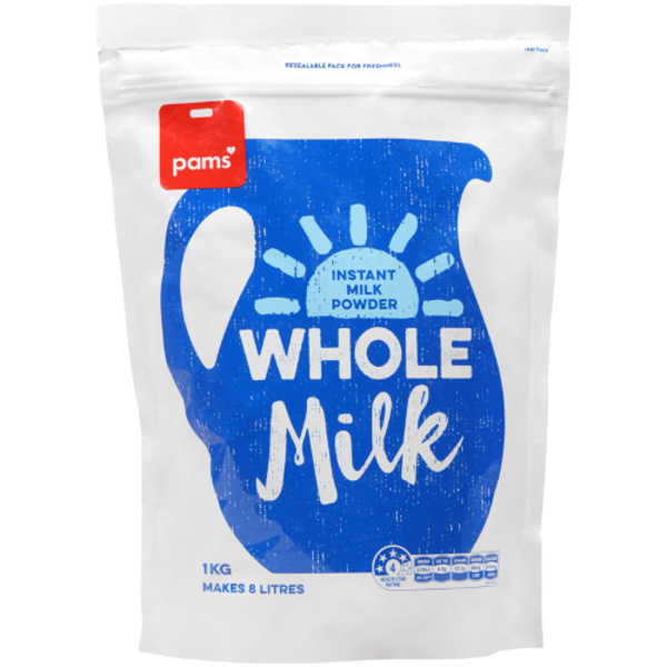 Pams Instant Whole Milk Powder 1kg