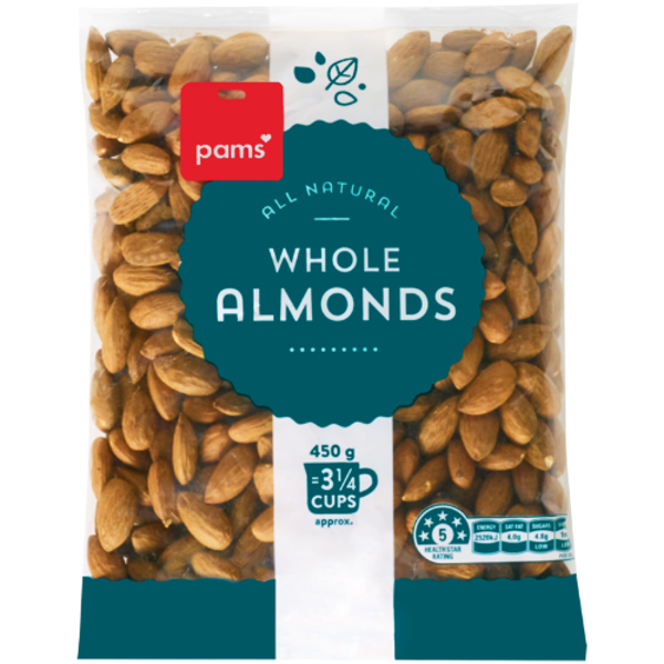 Pams Natural Whole Almonds 450g Prices - FoodMe