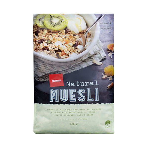 Pams Natural Muesli 650g Prices FoodMe