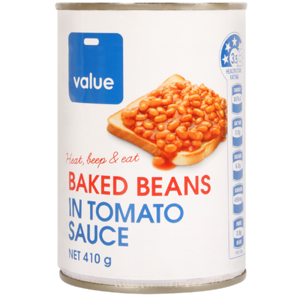 Value Baked Beans in Tomato Sauce 410g