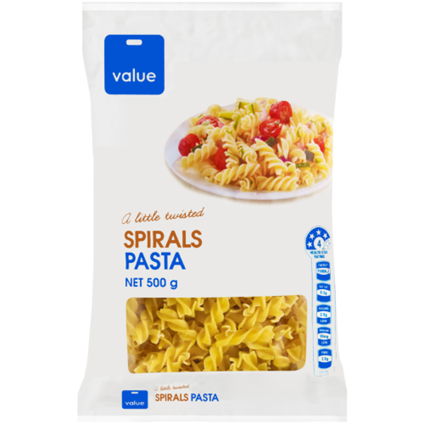 Value Dry Pasta Spirals 500g