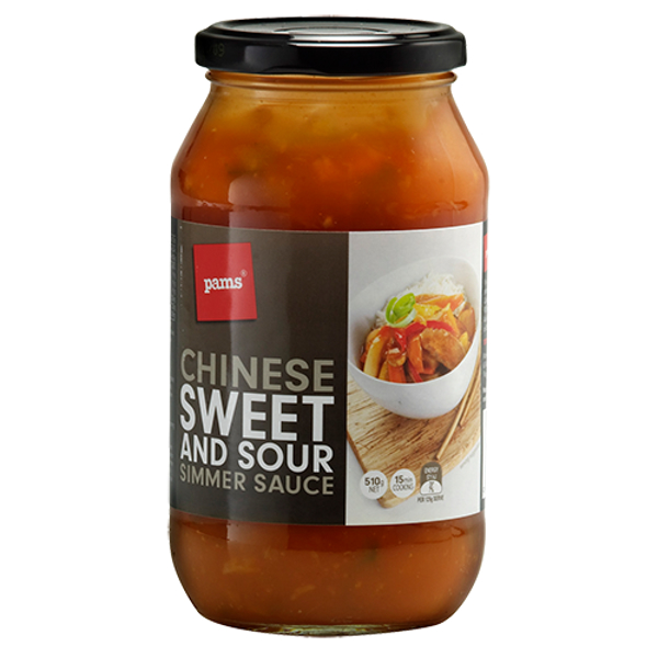 Pams Simmer Sauce Chinese Sweet And Sour Jar 510g