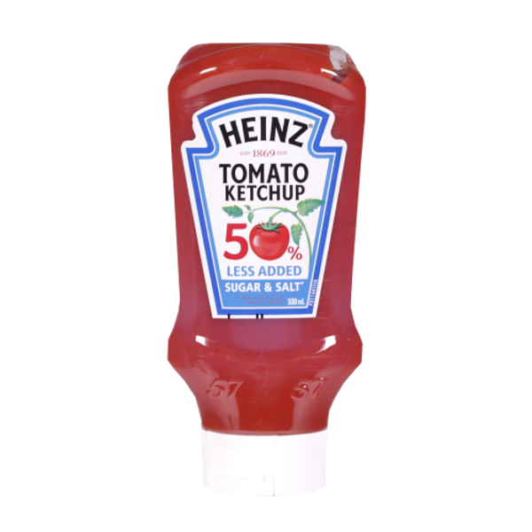 Heinz 50% Less Added Sugar & Salt Tomato Ketchup 500ml