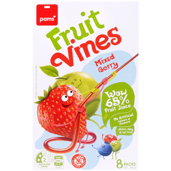Pams Mixed Berry Fruit Vines 8pk