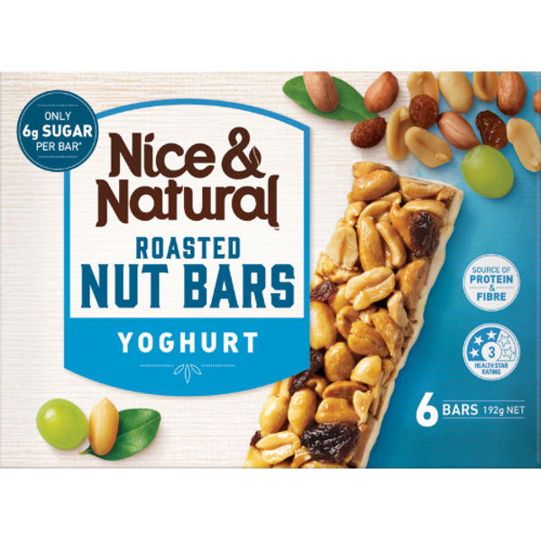 Nice & Natural Yoghurt Roasted Nut Bars 6pk