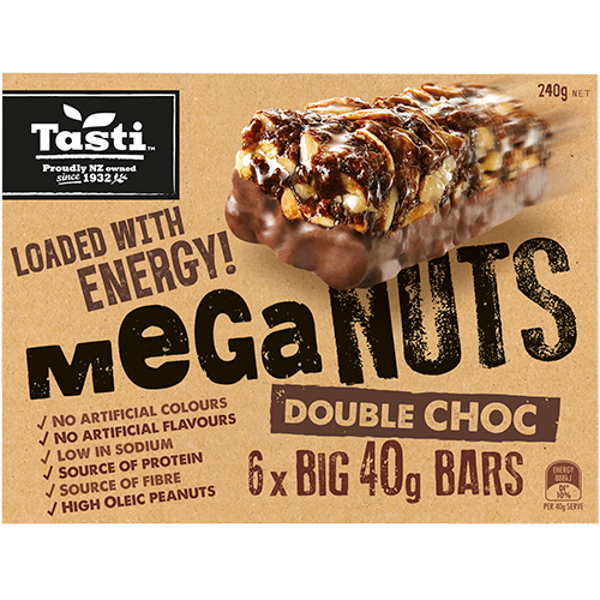 Tasti Mega Nuts Double Choc Bars 240g (40g x 6pk)