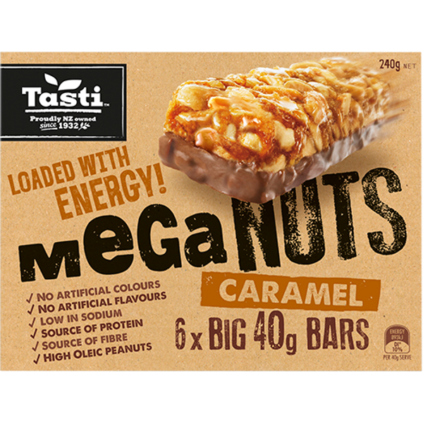 Tasti Mega Nuts Caramel Bars 240g (40g x 6pk)