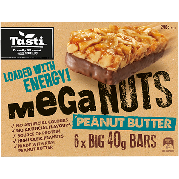 Tasti Mega Nuts Peanut Butter Bar 240g (40g x 6pk)