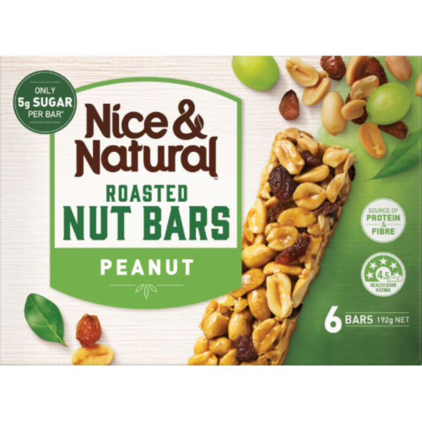 Nice & Natural Peanut Roasted Nut Bars 6pk