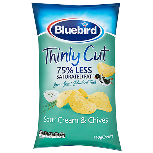 Bluebird Thinly Cut Sour Cream & Chives Potato Chips 140g