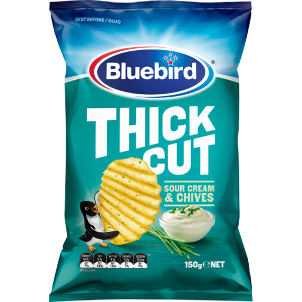 Bluebird Thick Cut Sour Cream & Chives Potato Chips 150g