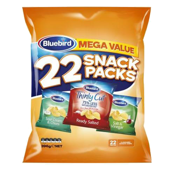 Bluebird Mega Value Thinly Cut Snack Packs 22 Pack 22pk